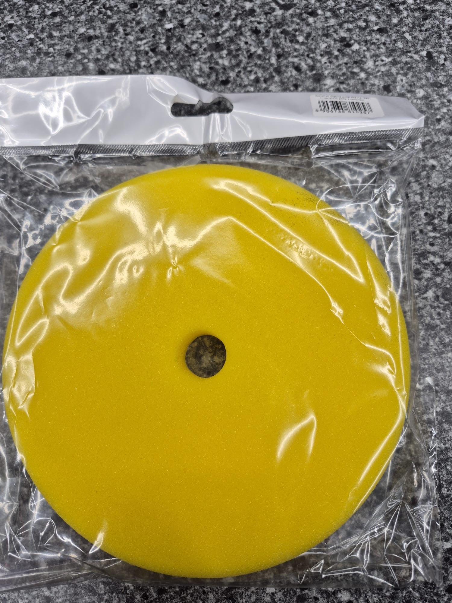 GOLDCAR-Polierschwamm mit Klettverschluss 170/25 hart (gelb) mit Zentrierloch